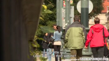 Slutty Teen Girl Sucking Strangers Cock on Street