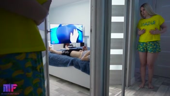 Sneaky Stepdaughter Caught Watching Stepdad Again!
