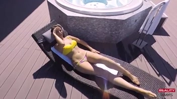 Steamy POV Jacuzzi Action Outdoors!