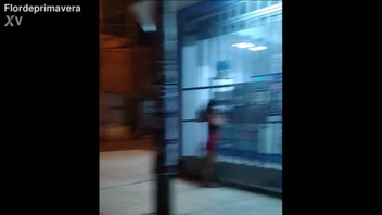 Stunning Red Dress Upskirt Caught on Street!