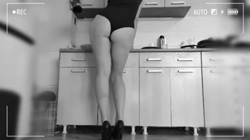 Naughty Housewife Busted on Kitchen Hidden Cam!