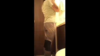 Secret Cam Catches Hot Spanish Roommate in Bathroom!