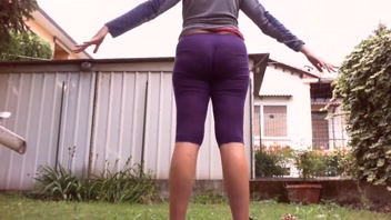 Sneak Peek: Mom’s Big Latin Booty Yoga in Garden! Neighbors Watch!