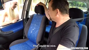 Adorable Blonde Teen's Wild Driving Lesson!