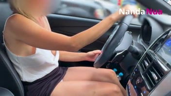 Naughty Wife Nanda Teases Men at Gas Station with Tits & Panties!