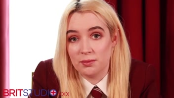Naughty British Student Upskirt Tease!