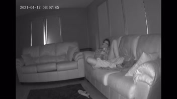 Busted Jerking Off on Couch While Housesitting! Hidden Cam