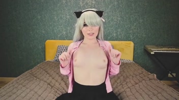 Massive Facial for Petite Cosplay Cat Girl Elizabeth Liones - POV Spooky Action