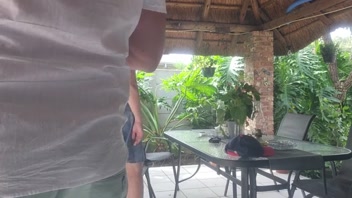 Secret Patio Creampie with Best Friend's Wife!