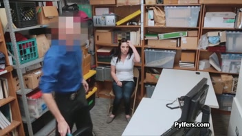 Naughty Guard Punishes Busty Thief!