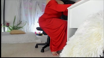 Seductive MILF Sonya Teases in Red Dress! #Hairypussy #Upskirt