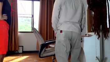 Shocking Nude Barbershop! Lady Hairdresser Stuns Client - Spy Cam!