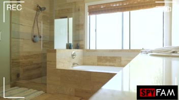 Stepbro Busted Jerking to Stepsis in Shower!