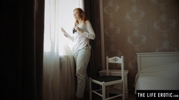 Hot Redhead Caught Spying on Stunning Neighbor's Private Moment