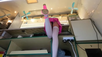 Naughty Teen Flirts with Upskirt Thrills at Work