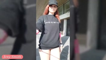 Jeny Smith's Daring Public Booty Flash! Hidden Cam Bubble Butt Action