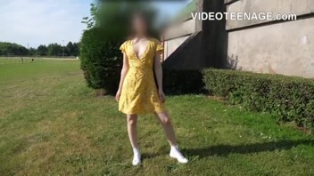 Stunning 19-Year-Old Brunette Upskirt Reveal!